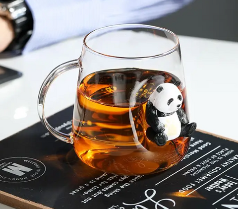 3D Panda Glass Mug