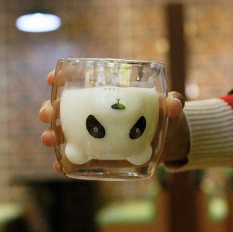 Panda Doubled-Walled Glass Cup